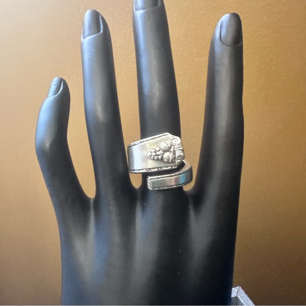 Emily silver tone spoon ring - Picture 11 of 14
